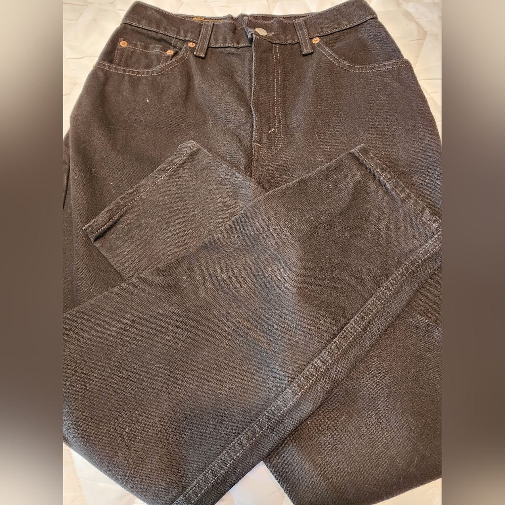 Levi Strauss 550 Black Relaxed Fit Tapered Leg Jeans, Size 8 Regular